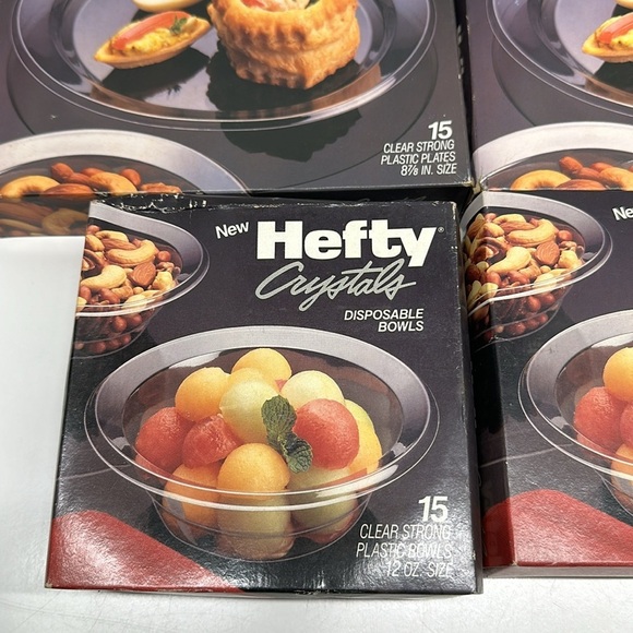 Hefty Crystals Disposable Plates And Bowls Clear See Thru Vintage 1990's Set - Picture 4 of 7